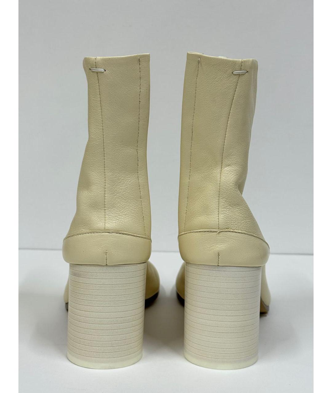 MAISON MARGIELA Бежевые кожаные ботильоны, фото 3