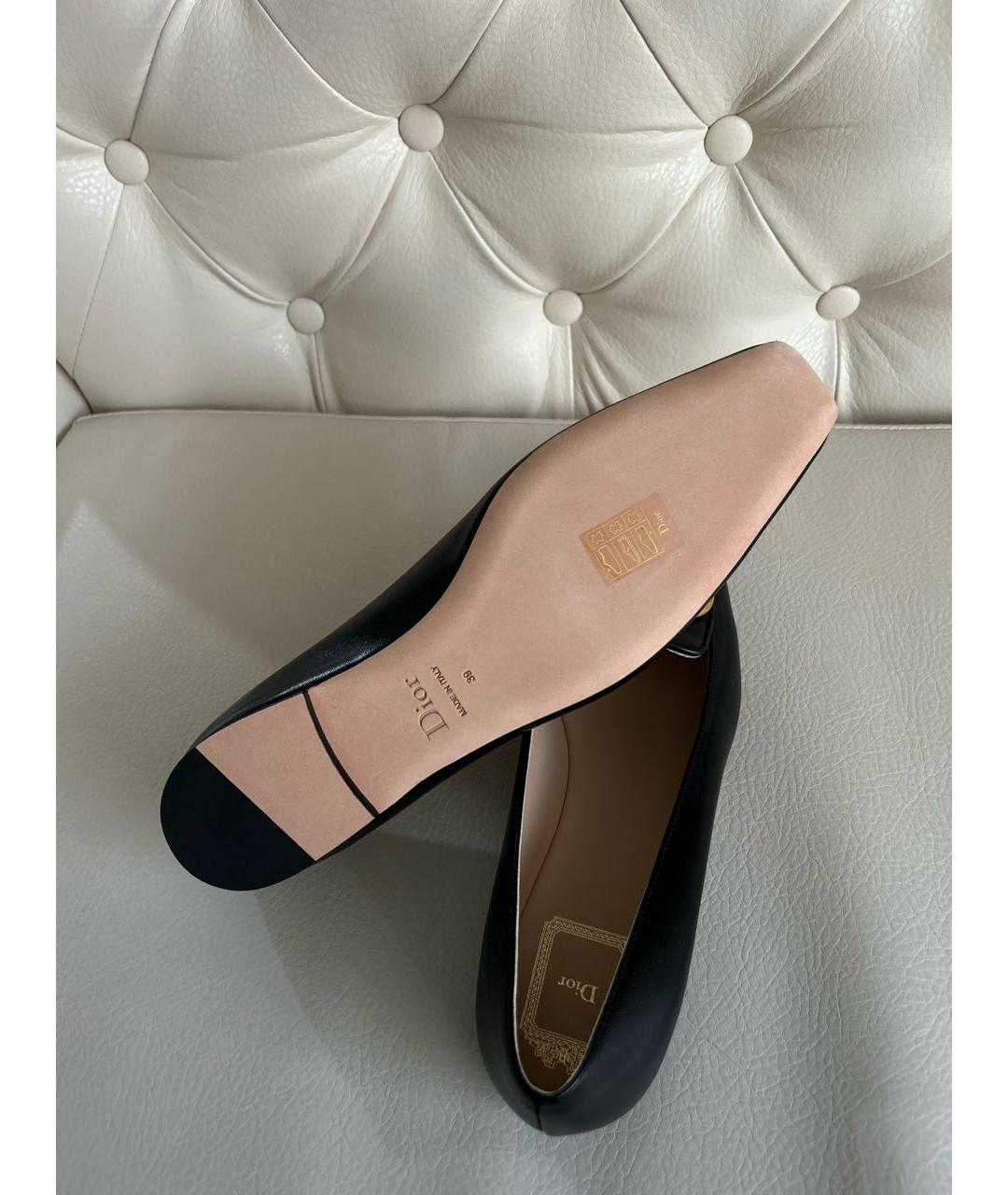 CHRISTIAN DIOR Черные кожаные лоферы, фото 5