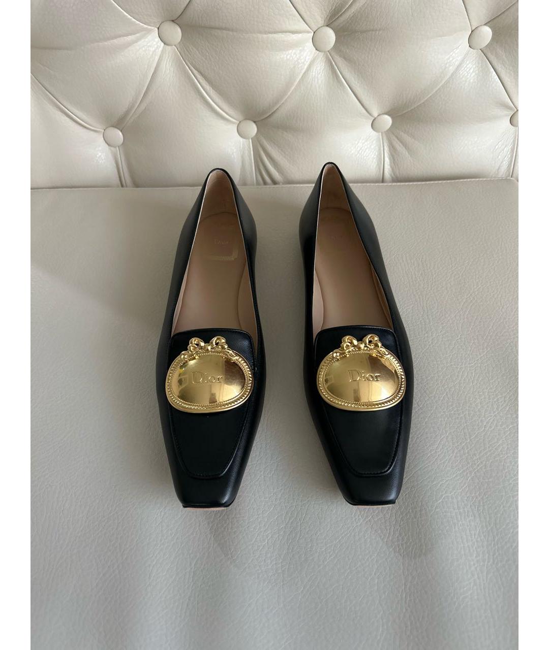 CHRISTIAN DIOR Черные кожаные лоферы, фото 2
