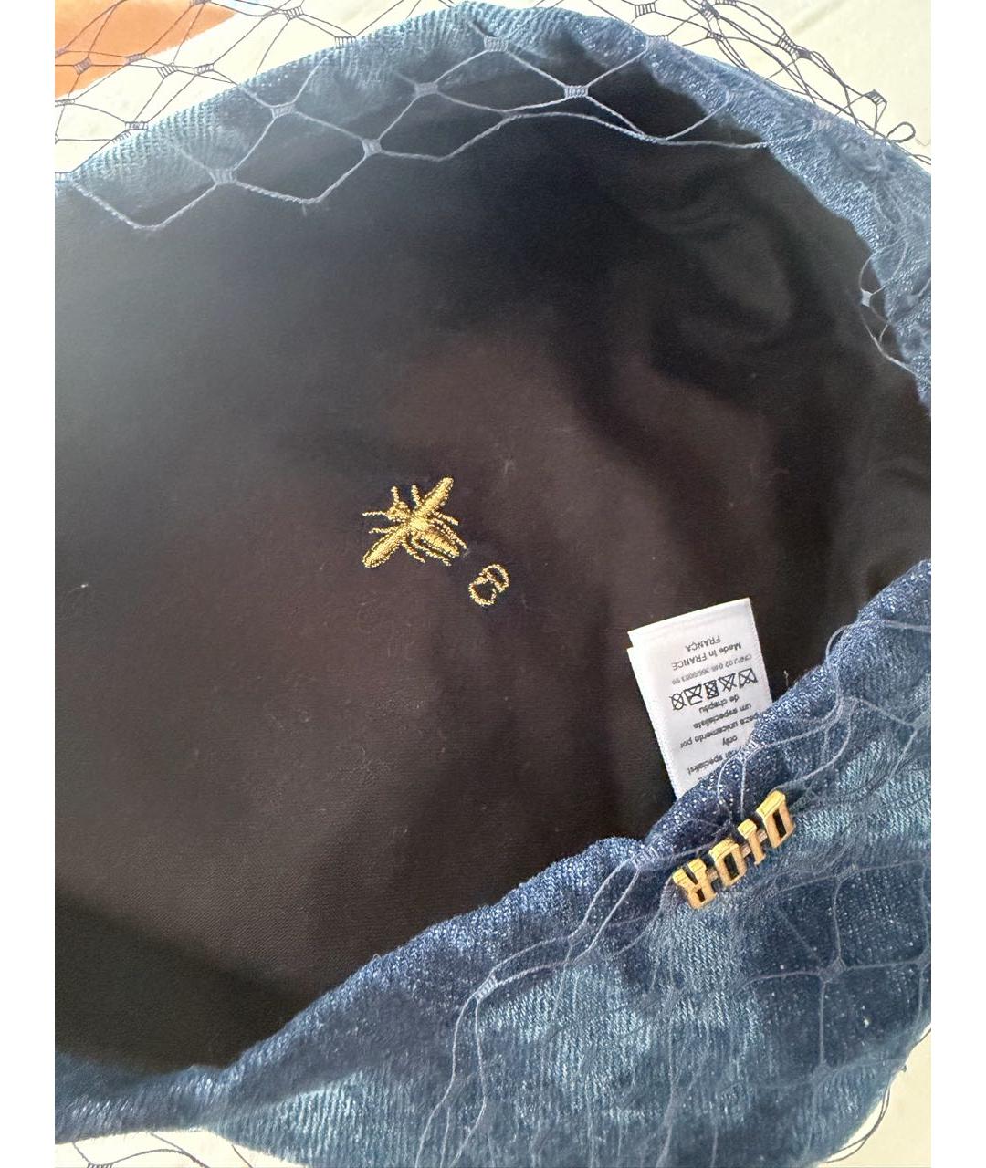 CHRISTIAN DIOR Темно-синяя хлопковая шляпа, фото 2