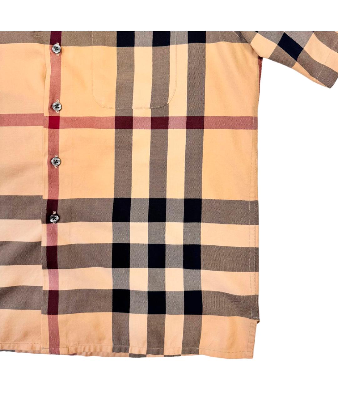 BURBERRY Бежевая хлопковая кэжуал рубашка, фото 5