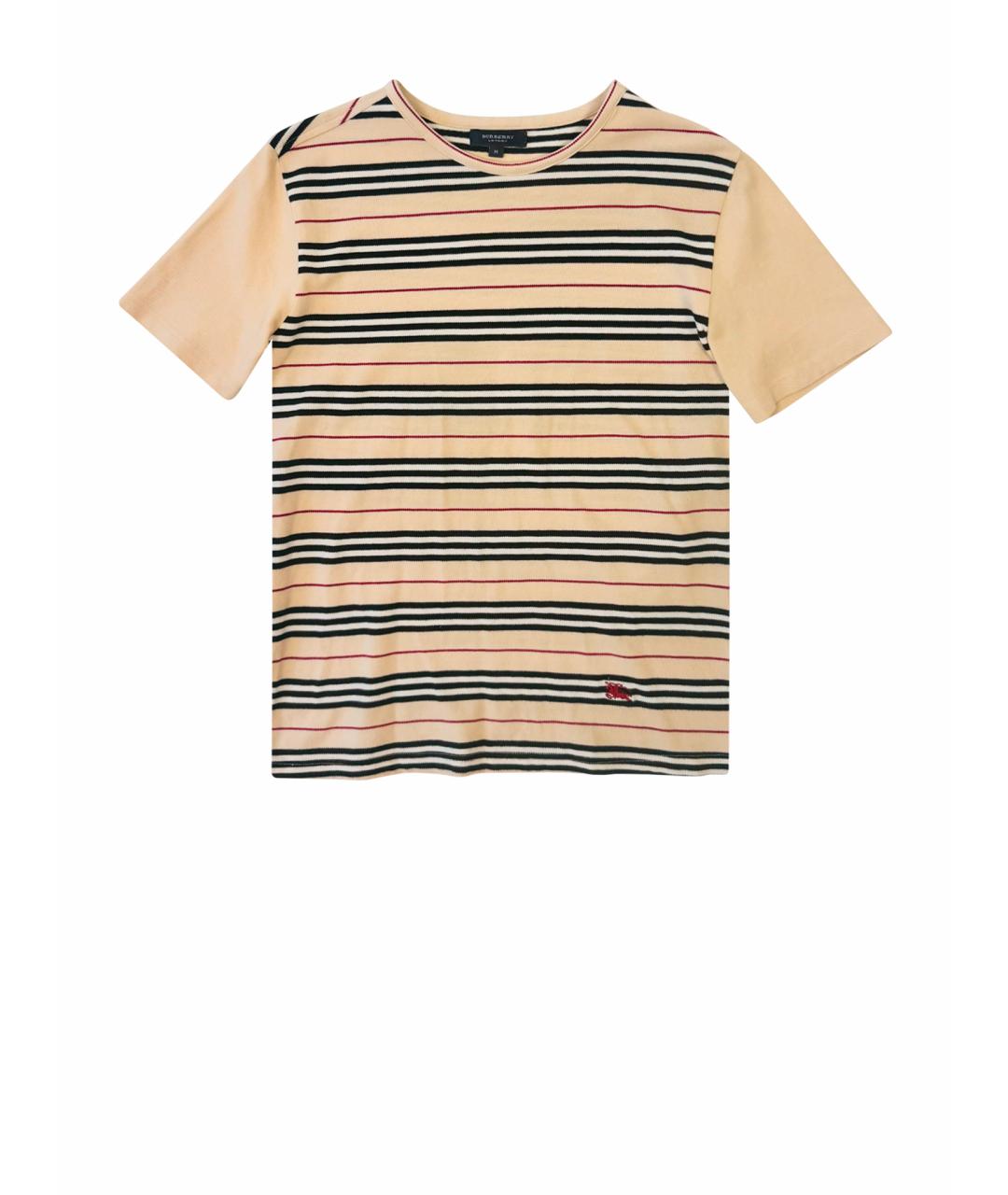 BURBERRY Бежевая хлопковая футболка, фото 1