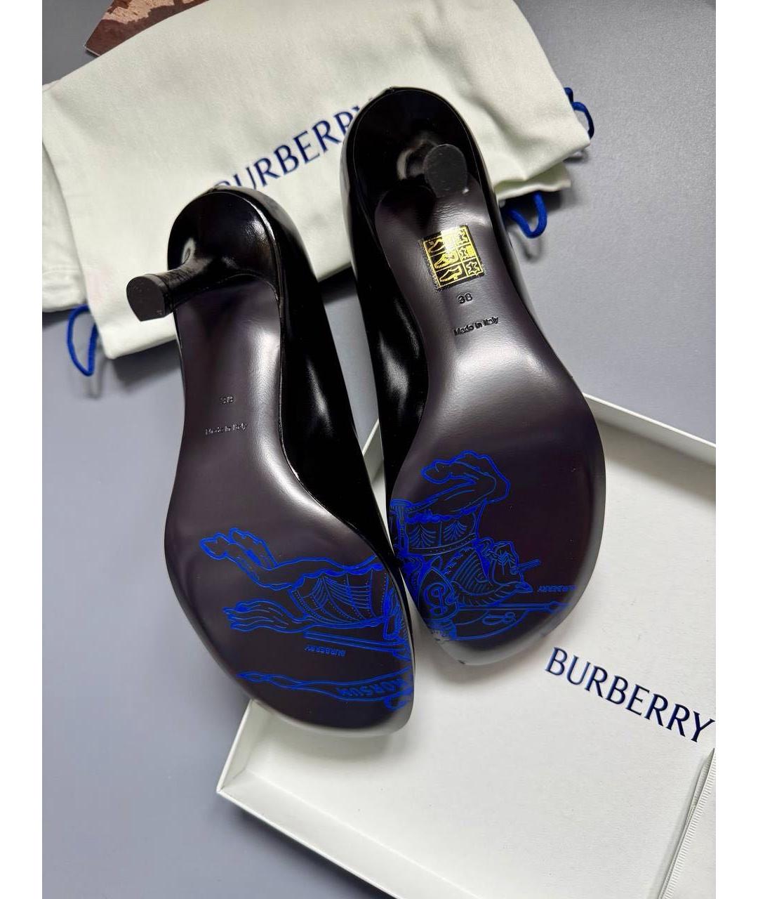 BURBERRY Черные туфли из лакированной кожи, фото 3