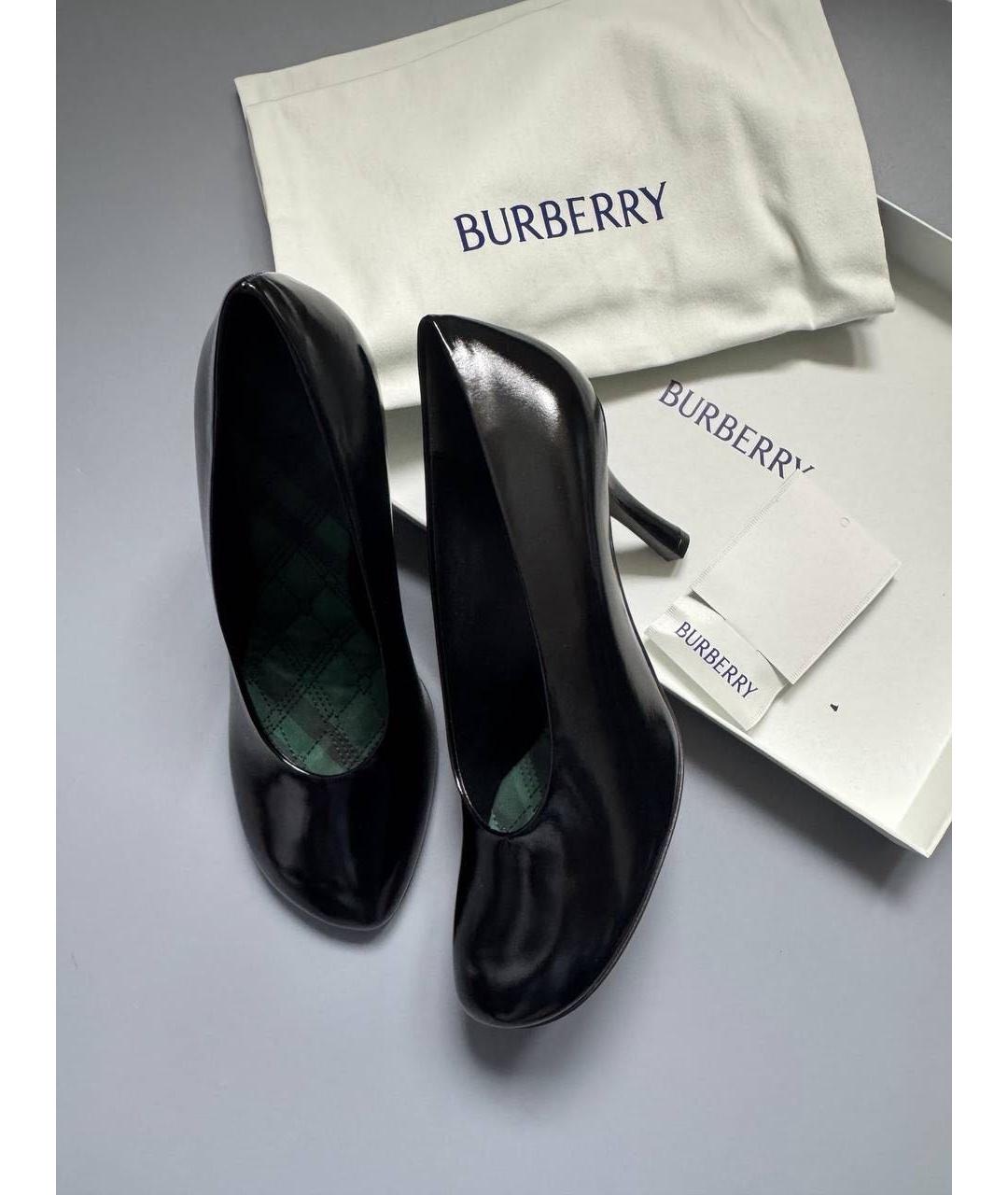 BURBERRY Черные туфли из лакированной кожи, фото 4