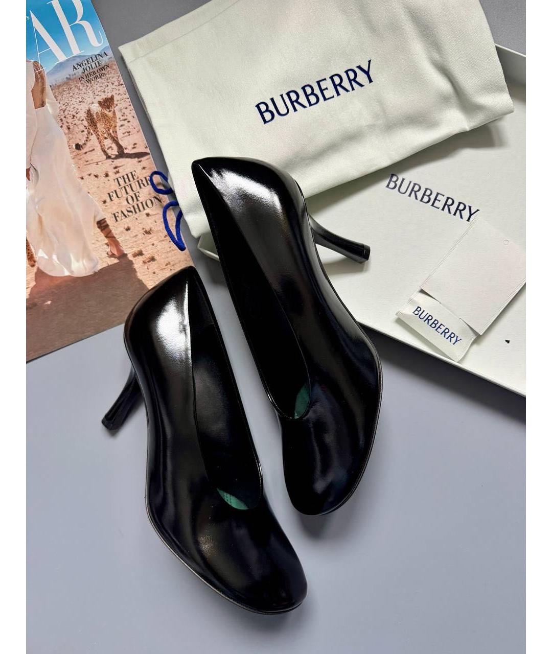 BURBERRY Черные туфли из лакированной кожи, фото 6