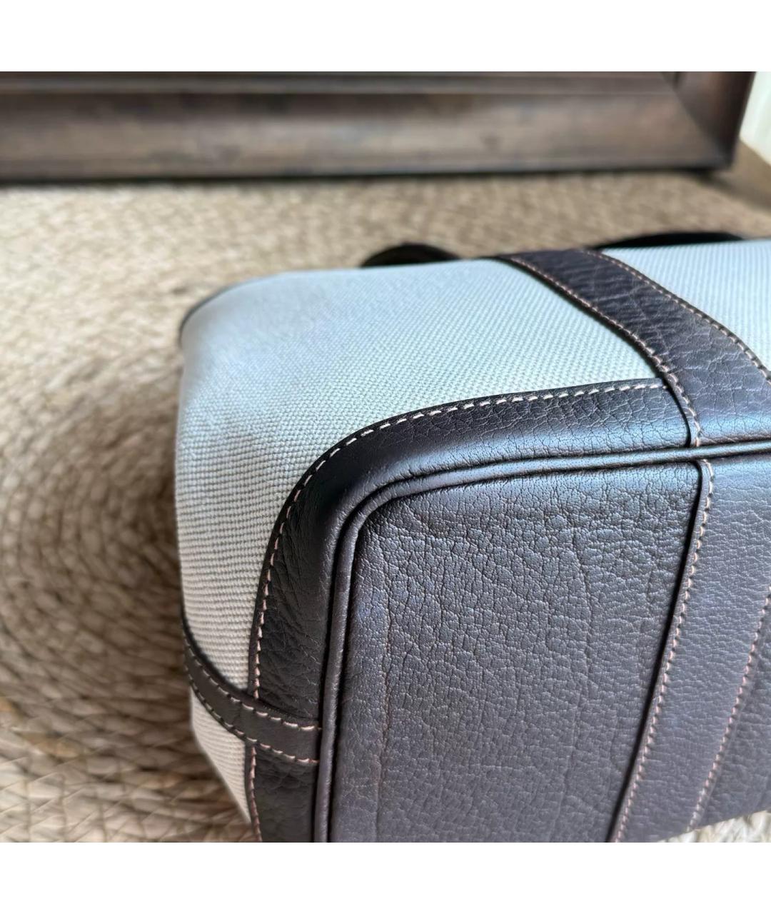 HERMES Бежевая льняная сумка тоут, фото 9