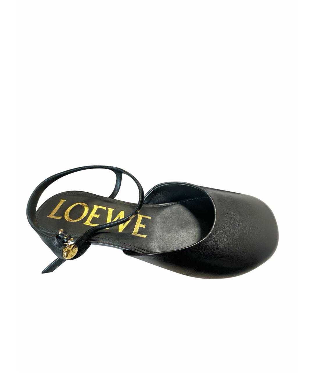 LOEWE Черные кожаные балетки, фото 1