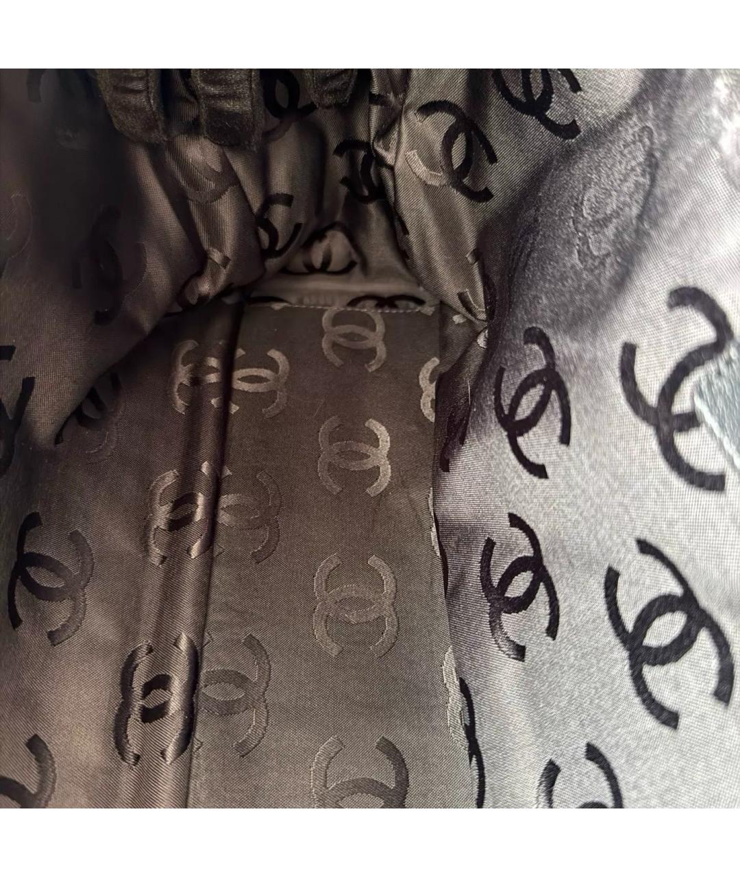 CHANEL Черная тканевая сумка тоут, фото 9