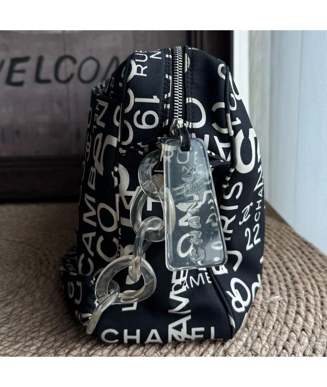 CHANEL Черная тканевая сумка тоут, фото 4