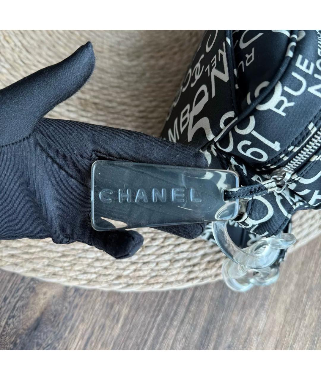 CHANEL Черная тканевая сумка тоут, фото 8