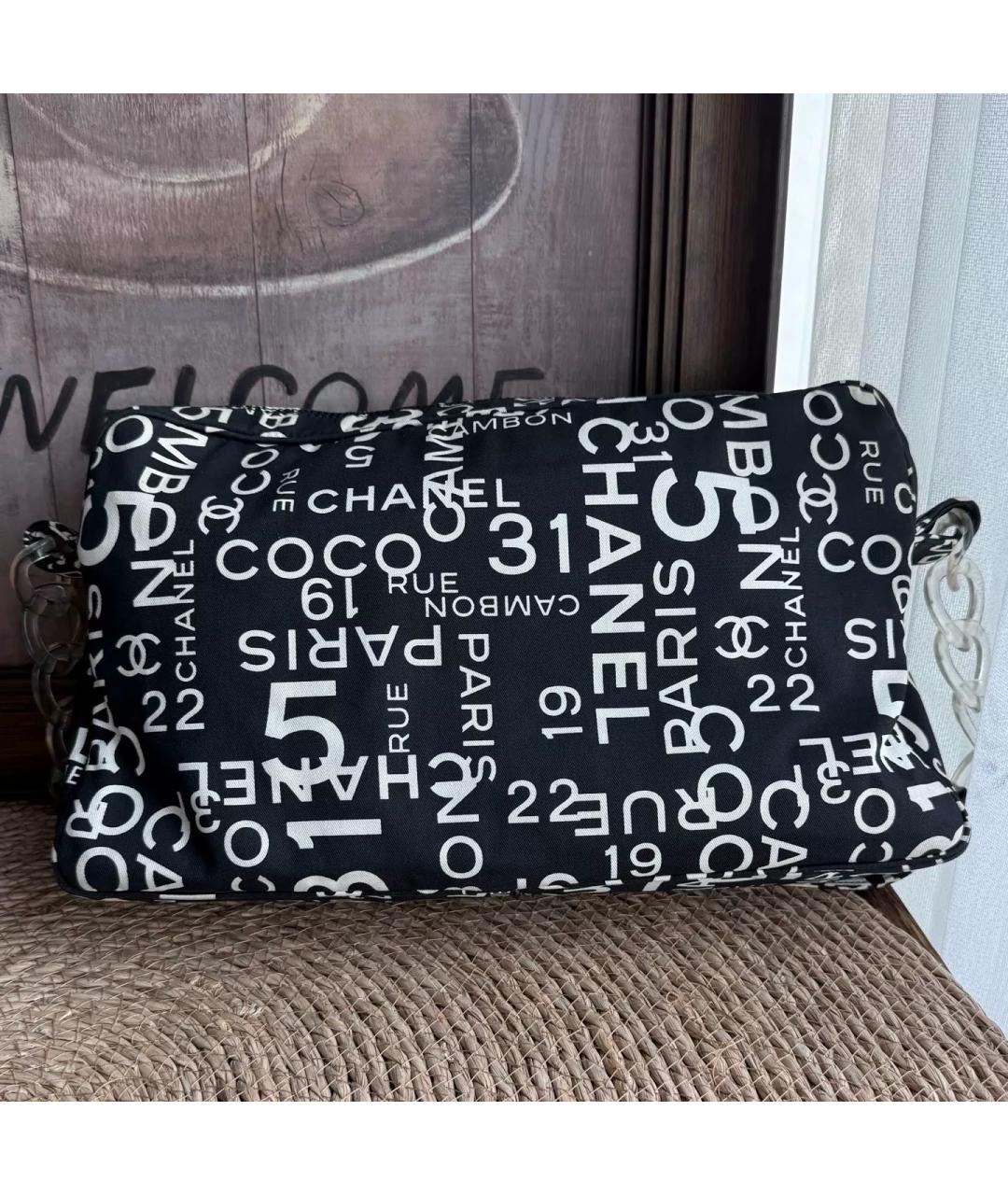 CHANEL Черная тканевая сумка тоут, фото 3
