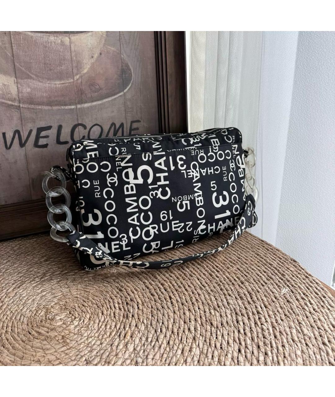 CHANEL Черная тканевая сумка тоут, фото 10