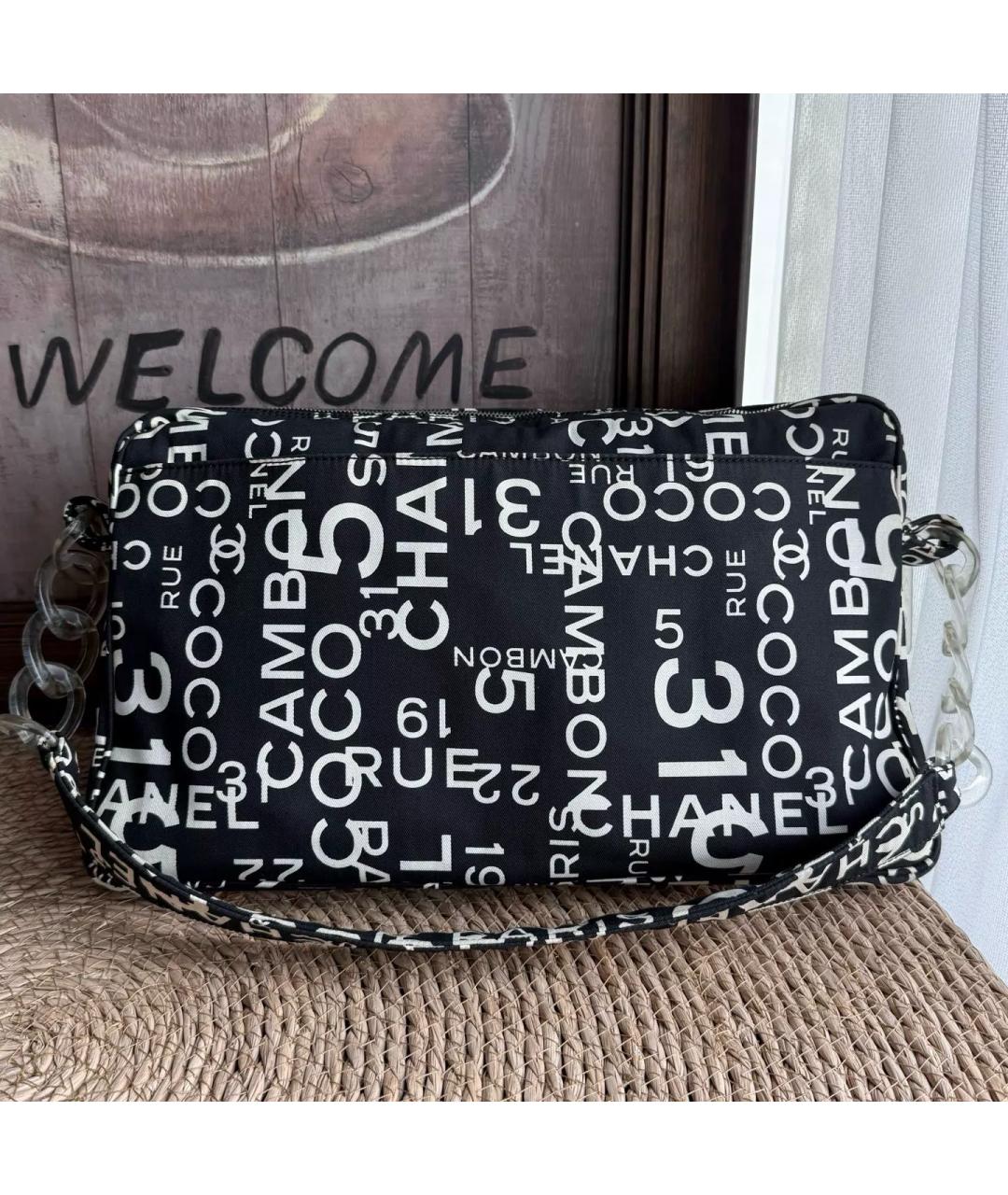 CHANEL Черная тканевая сумка тоут, фото 2