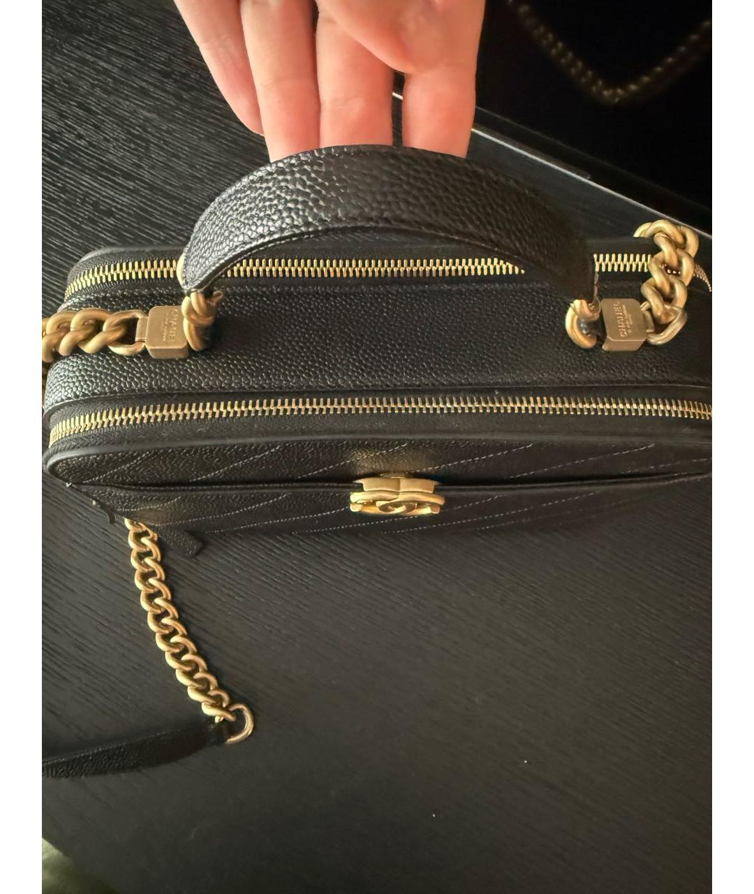 CHANEL Черная кожаная сумка через плечо, фото 4