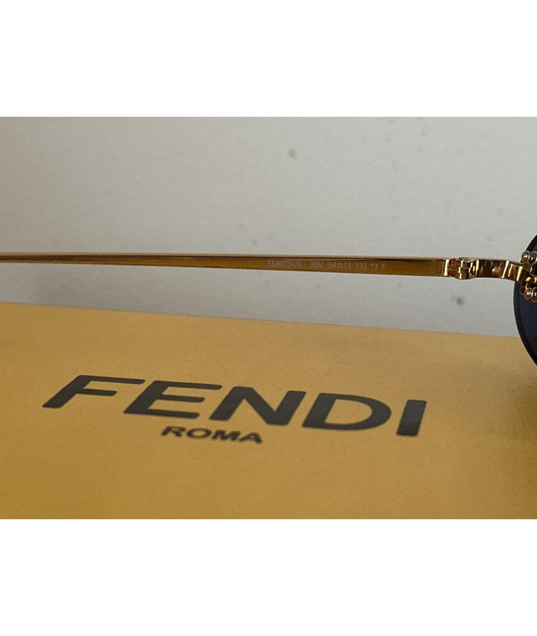 FENDI Синие металлические солнцезащитные очки, фото 8
