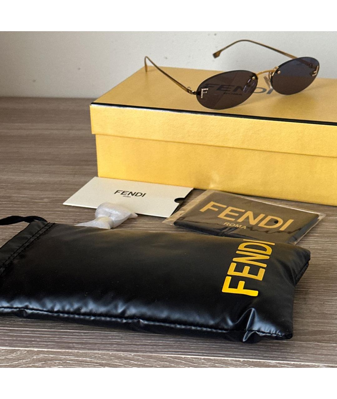 FENDI Синие металлические солнцезащитные очки, фото 4