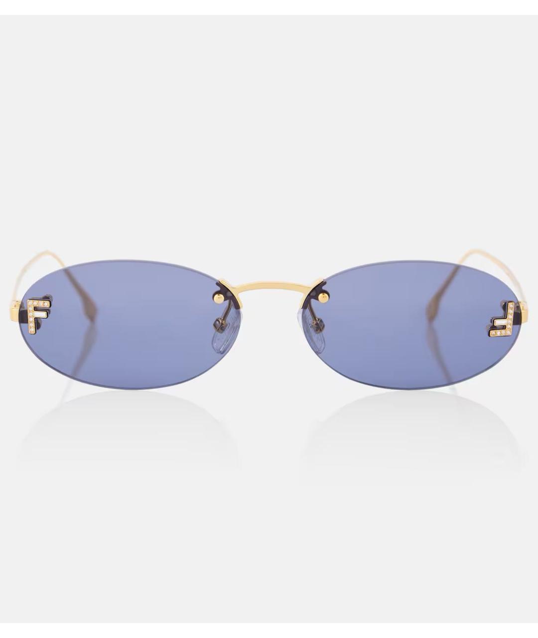 FENDI Синие металлические солнцезащитные очки, фото 9