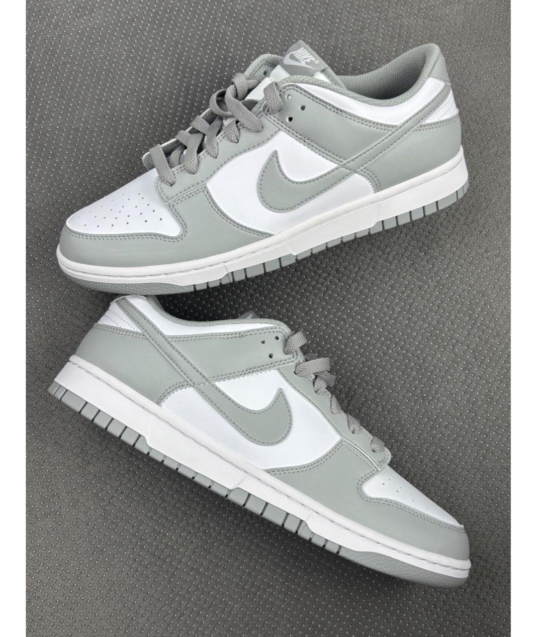 NIKE Серые кожаные низкие кроссовки / кеды, фото 3