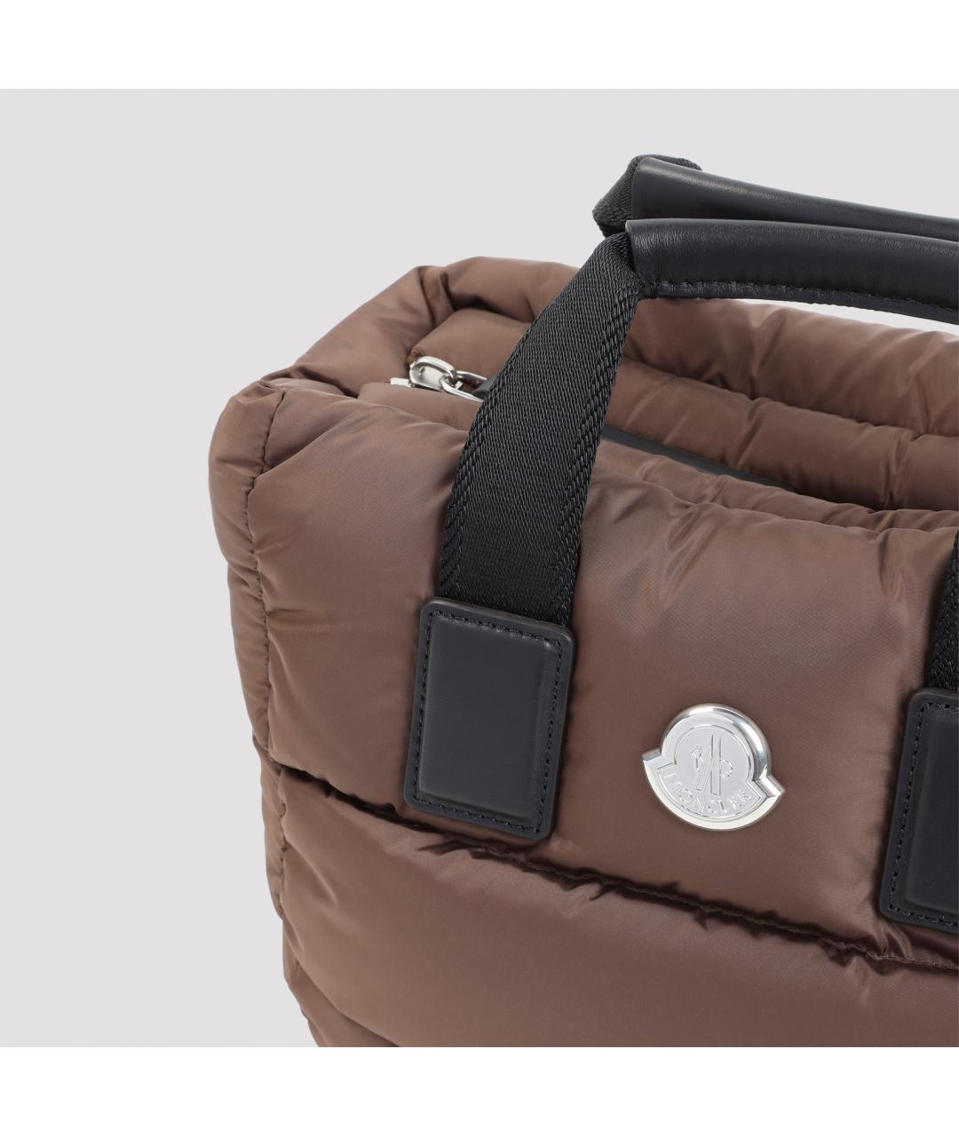 MONCLER Коричневая синтетическая сумка тоут, фото 4