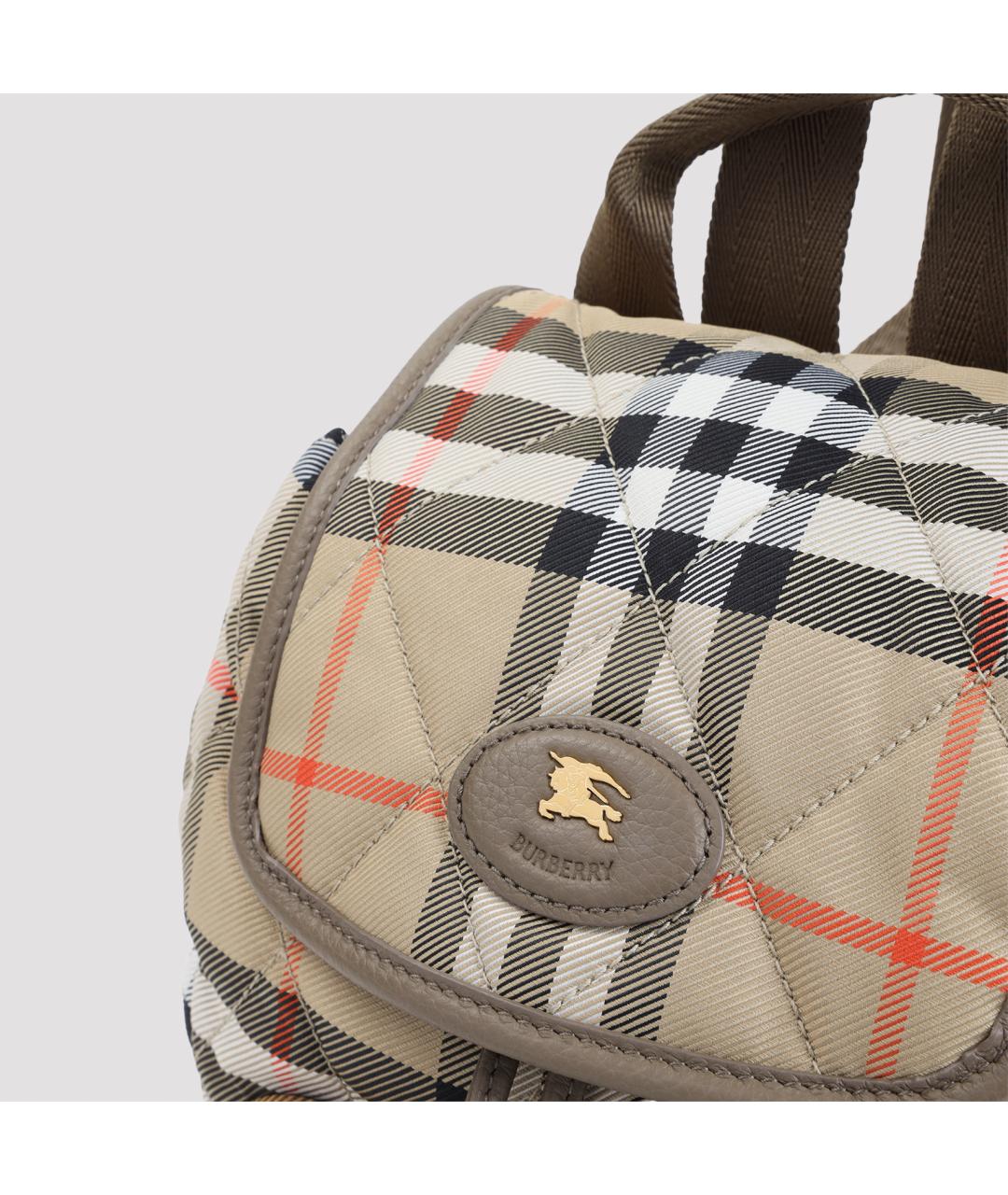 BURBERRY Бежевый канва рюкзак, фото 4
