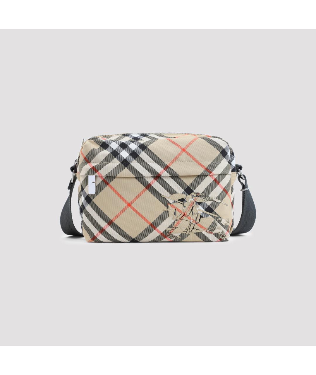 BURBERRY Бежевая тканевая сумка на плечо, фото 2