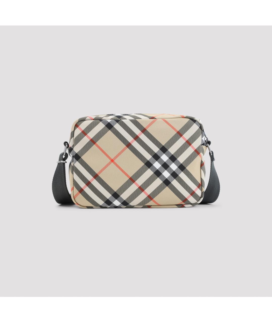 BURBERRY Бежевая тканевая сумка на плечо, фото 3