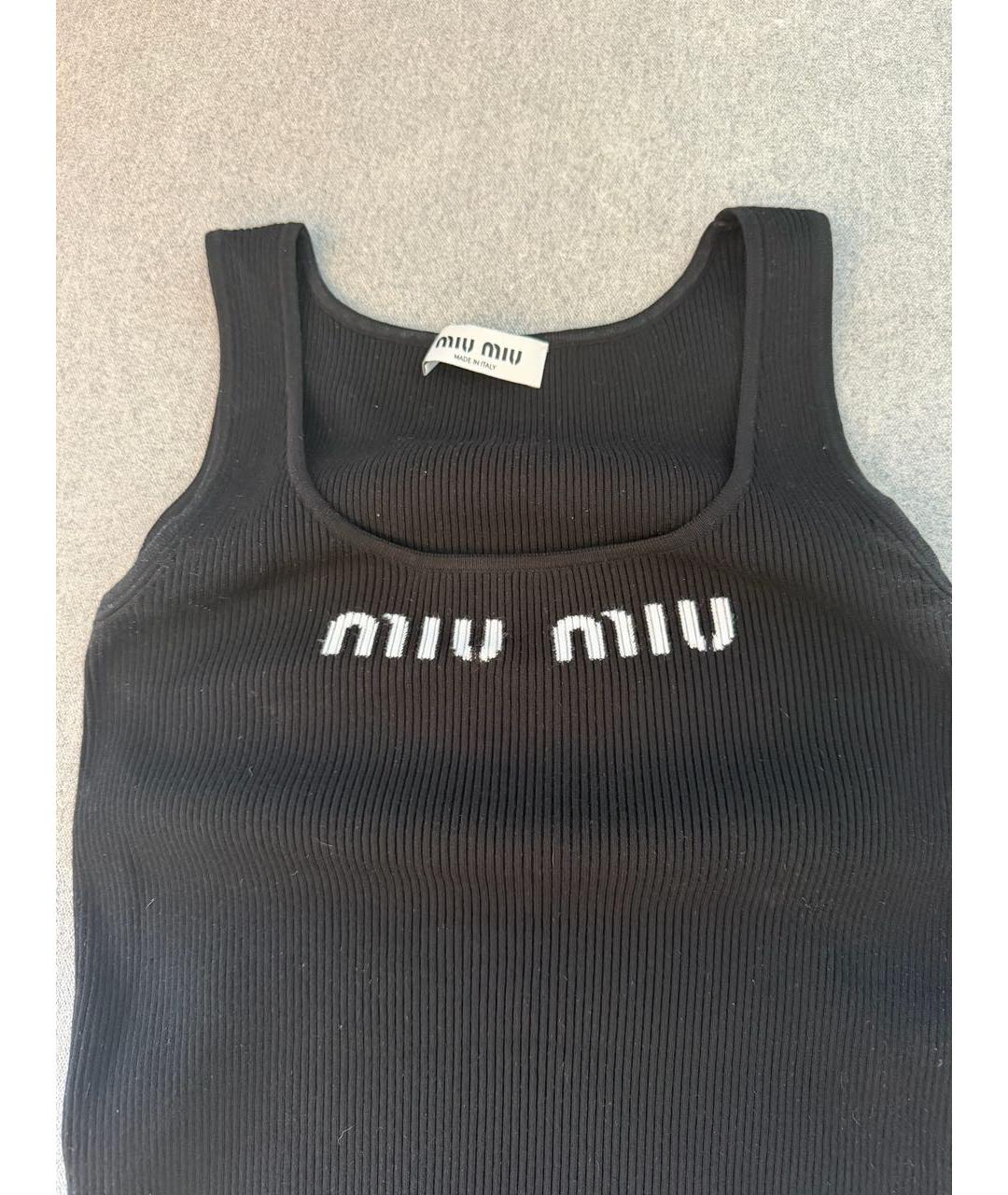 MIU MIU Черная майка, фото 4