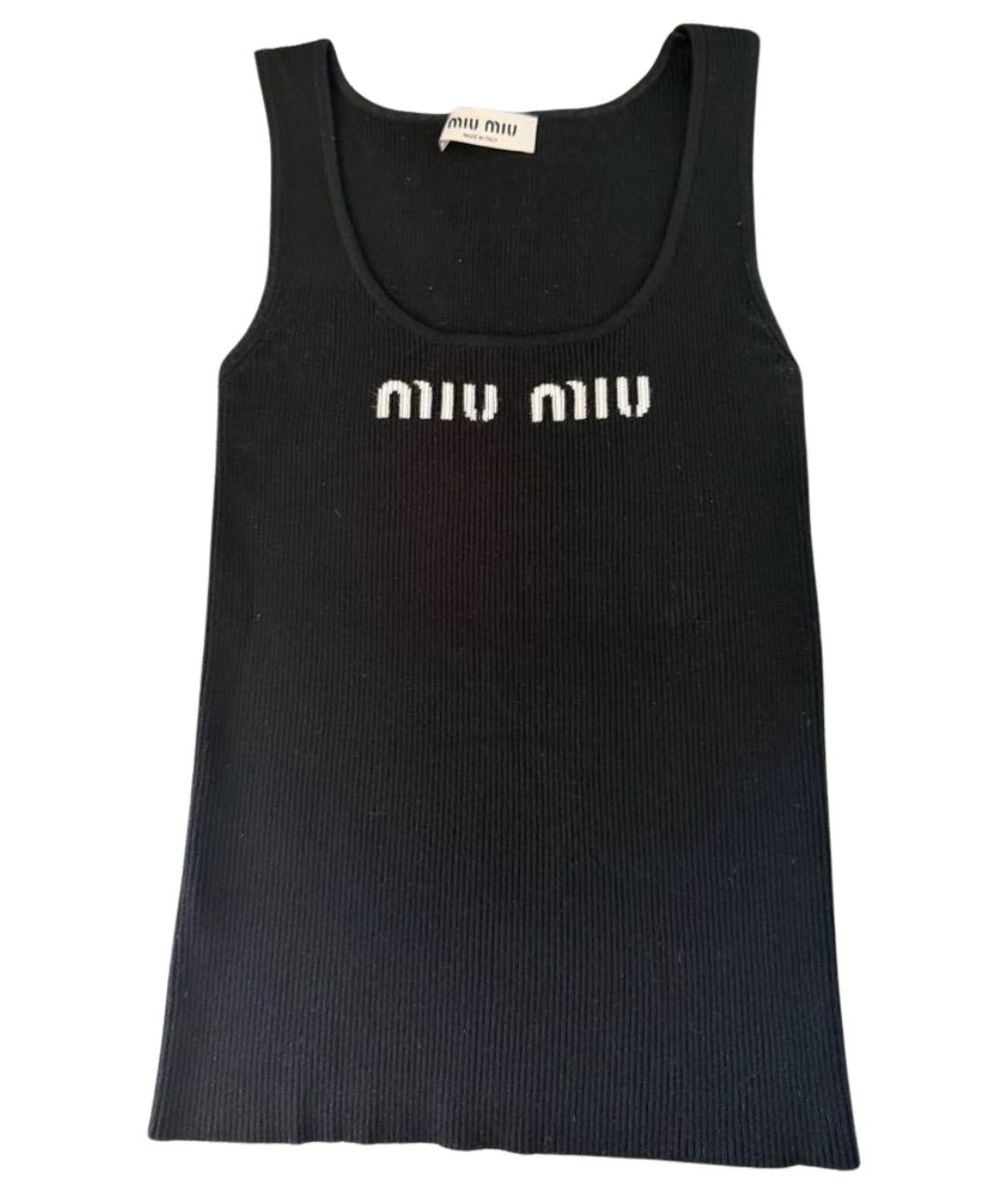 MIU MIU Черная майка, фото 1