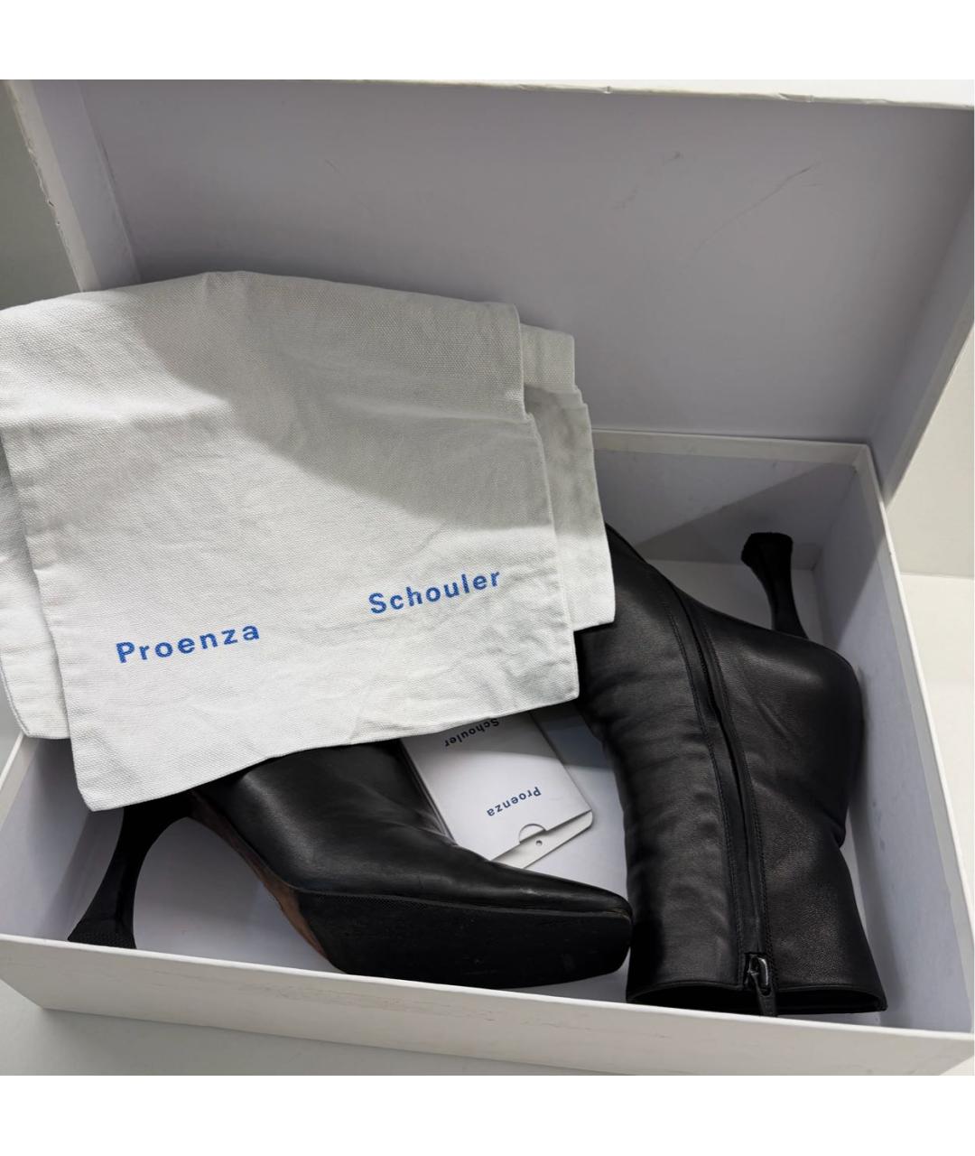 PROENZA SCHOULER Черные кожаные ботильоны, фото 6