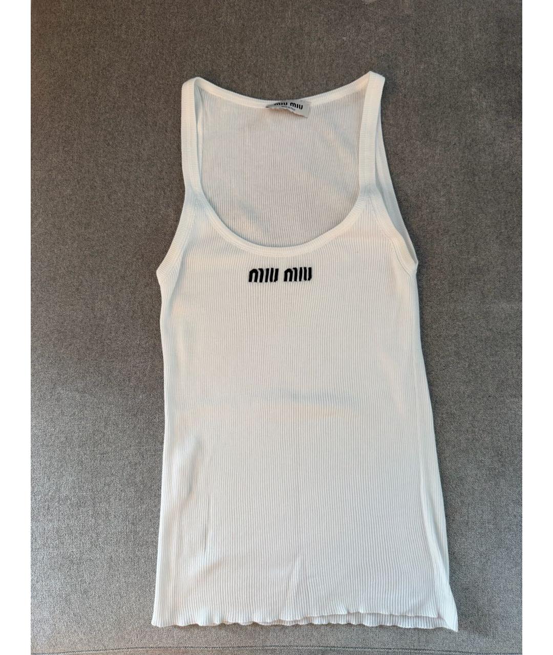 MIU MIU Белая майка, фото 6