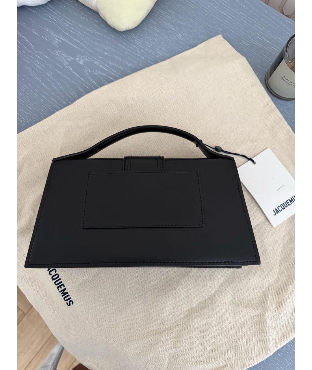 JACQUEMUS Черная кожаная сумка через плечо, фото 2