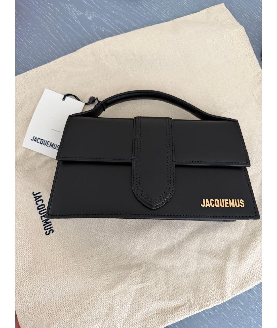 JACQUEMUS Черная кожаная сумка через плечо, фото 6