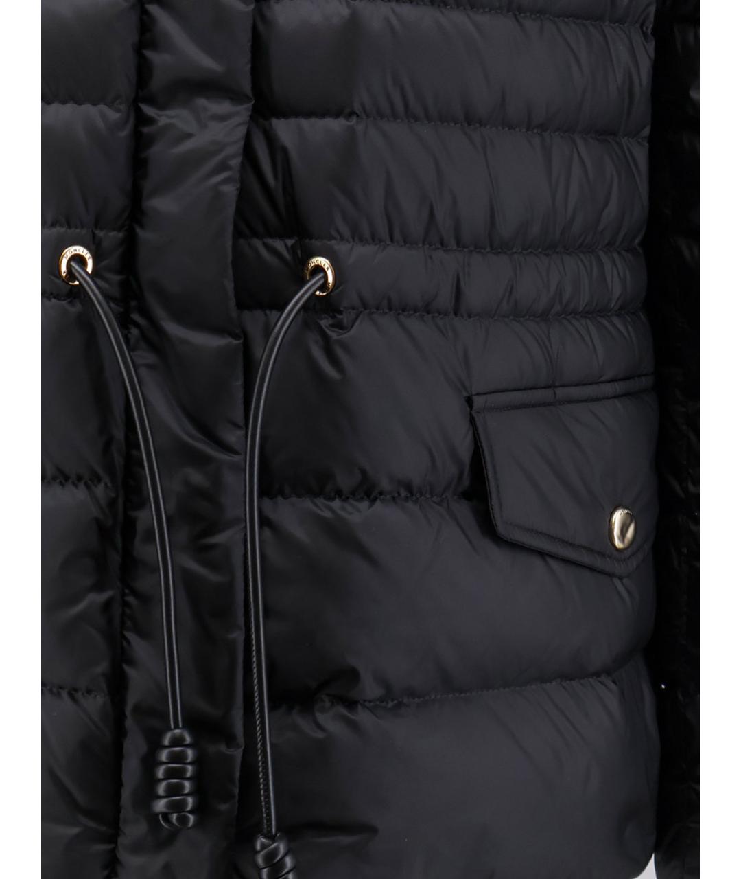 MONCLER Черный полиамидовый пуховик, фото 3
