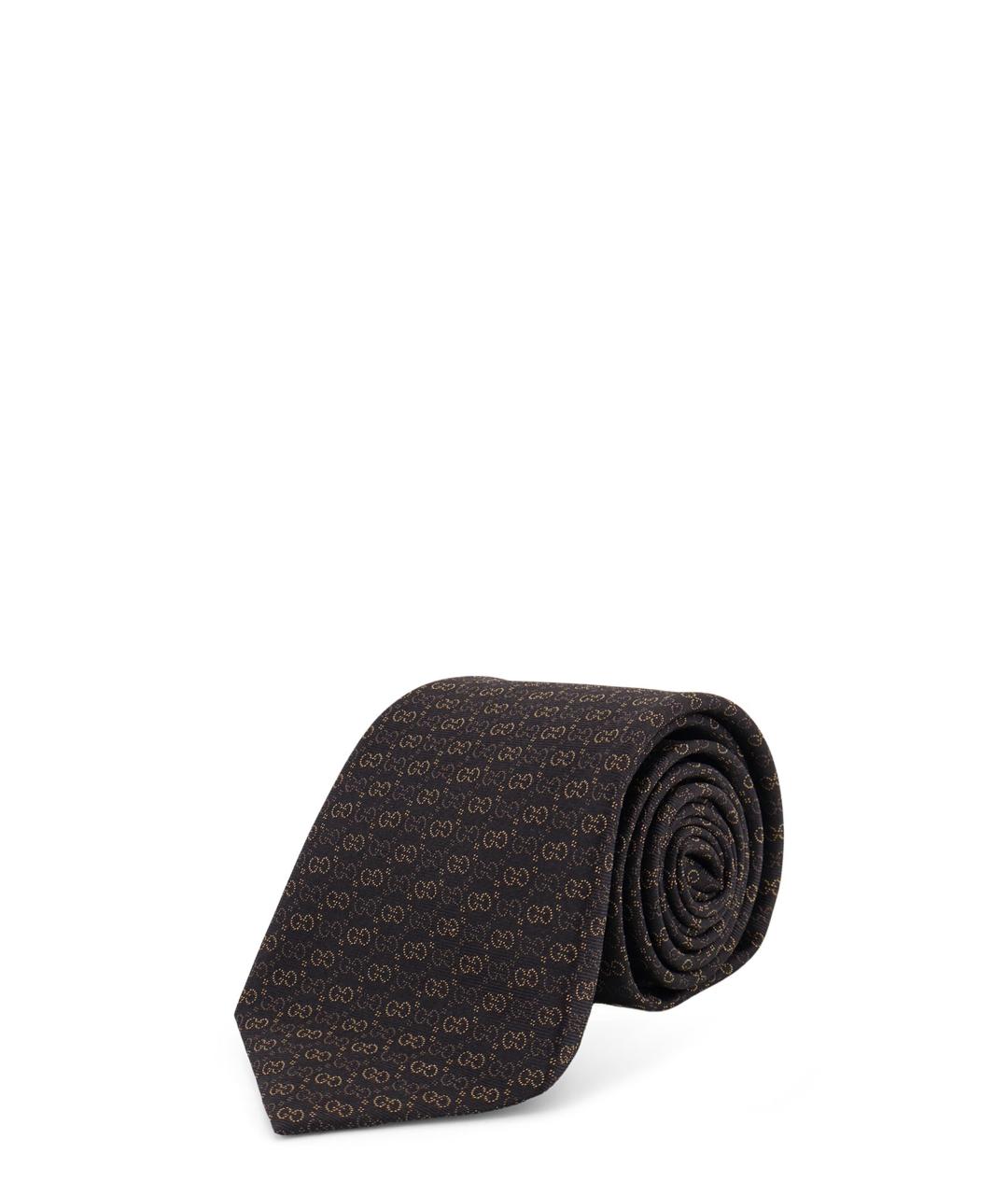 GUCCI Черный шелковый галстук, фото 1