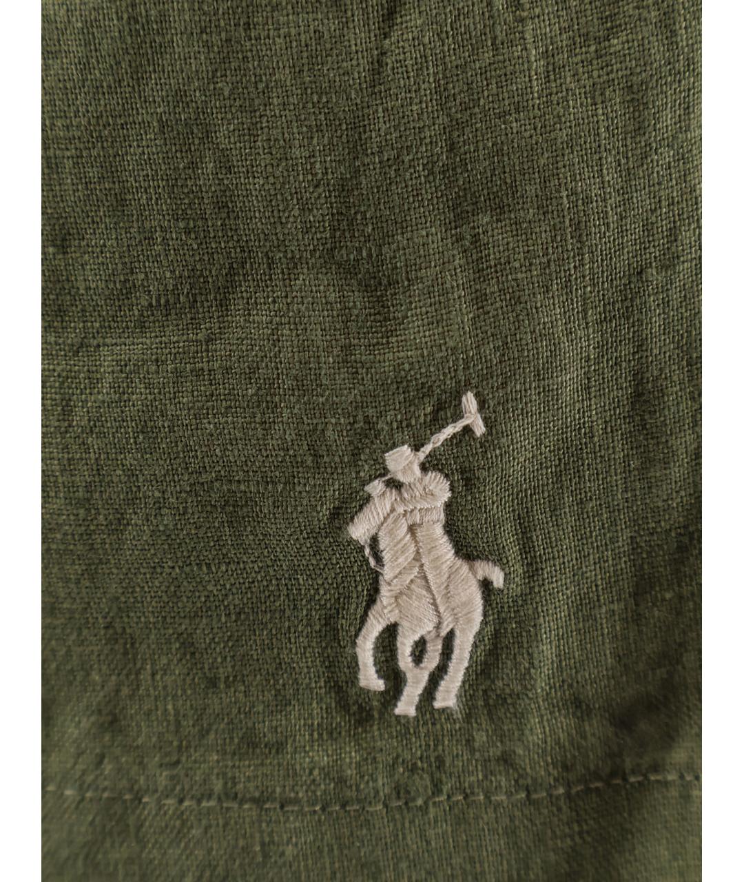 POLO RALPH LAUREN Зеленые льняные шорты, фото 3