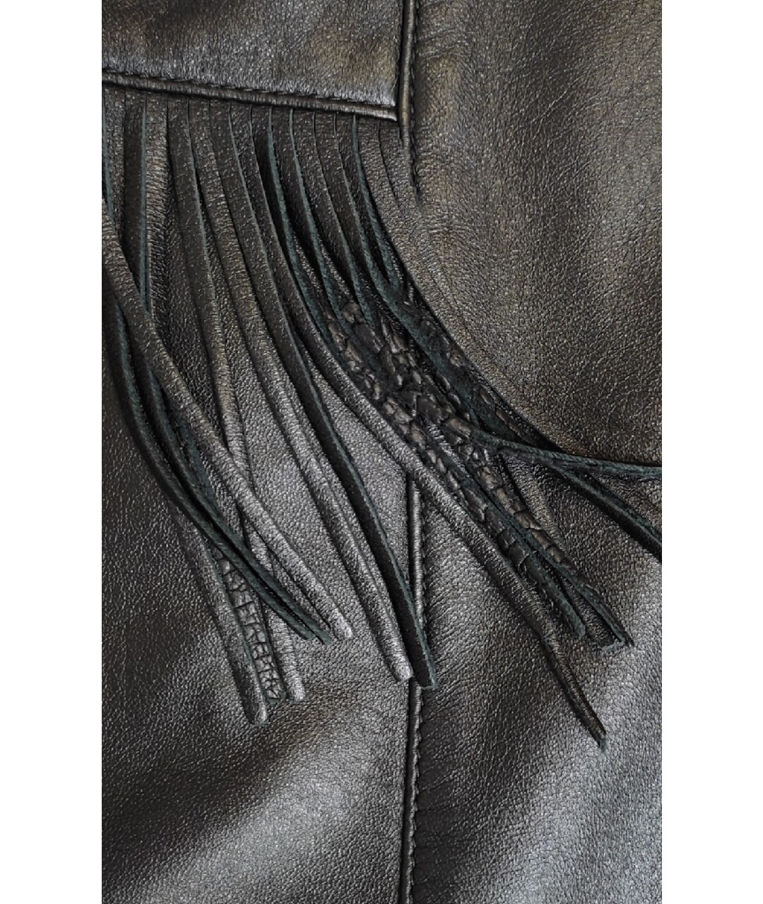 SAINT LAURENT Черная кожаная юбка мини, фото 8