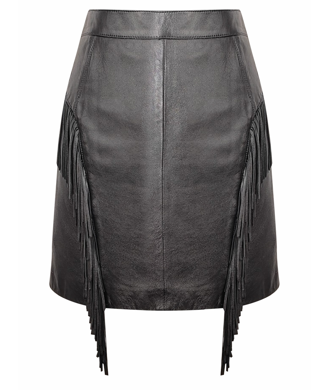 SAINT LAURENT Черная кожаная юбка мини, фото 1