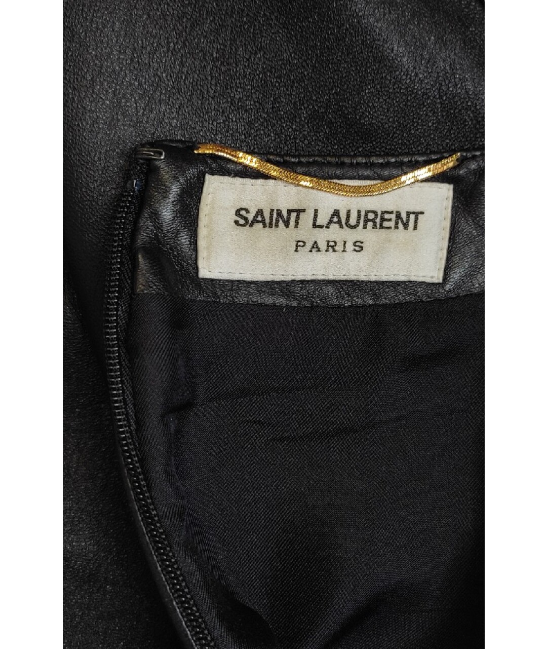 SAINT LAURENT Черная кожаная юбка мини, фото 4