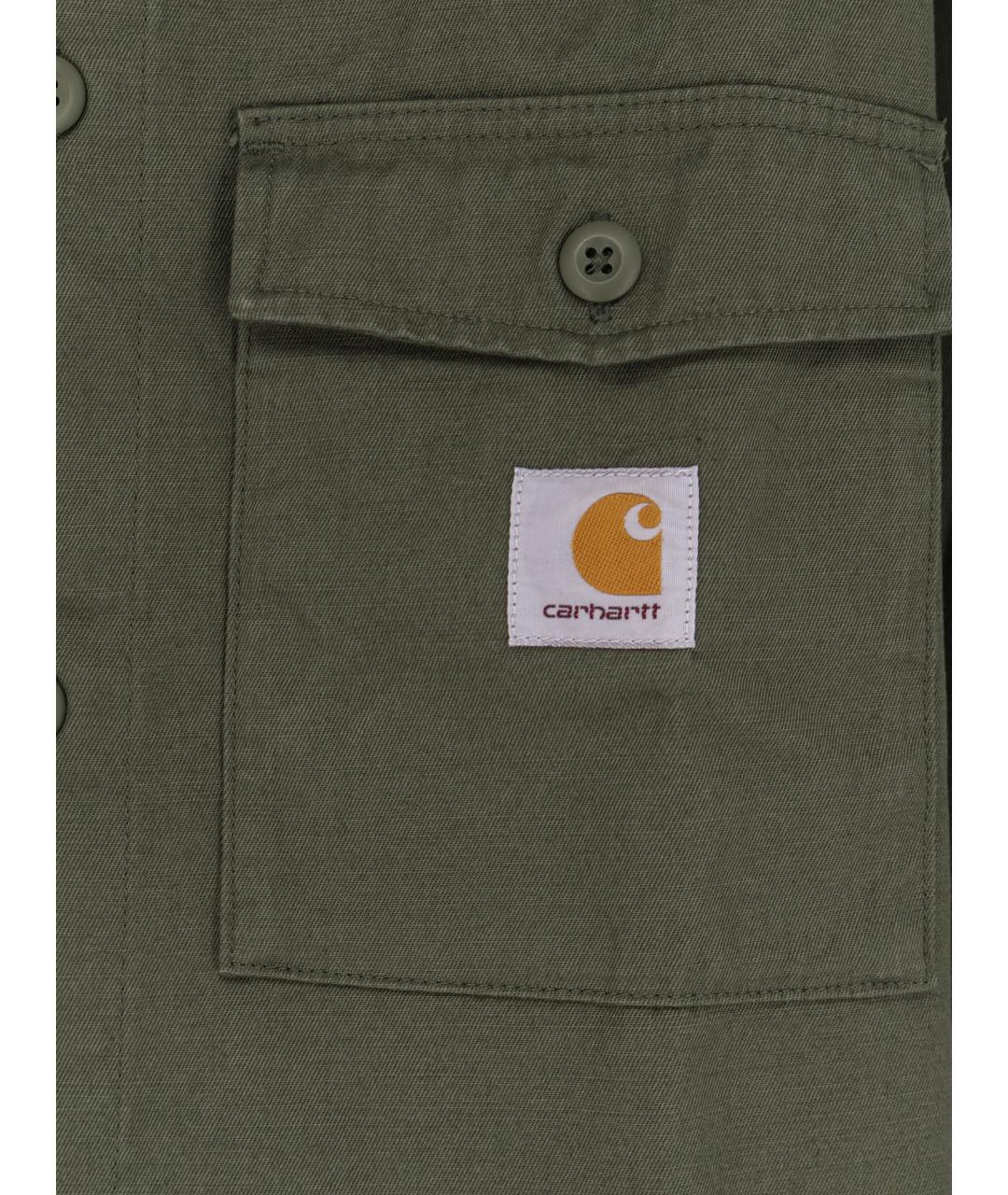 CARHARTT WIP Хаки хлопковая кэжуал рубашка, фото 3