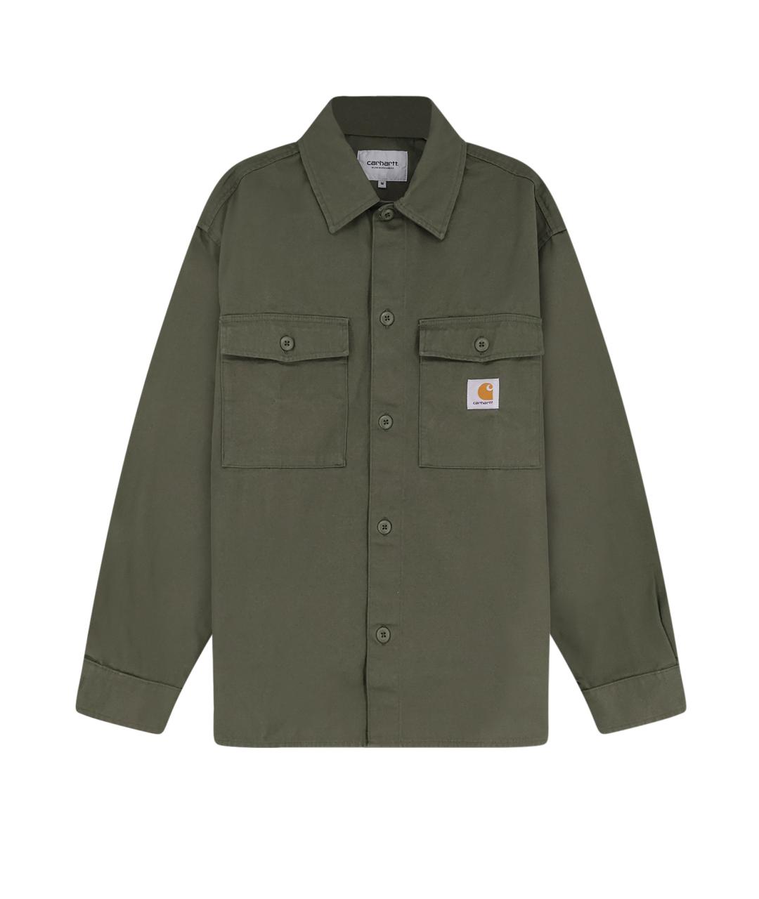 CARHARTT WIP Хаки хлопковая кэжуал рубашка, фото 1