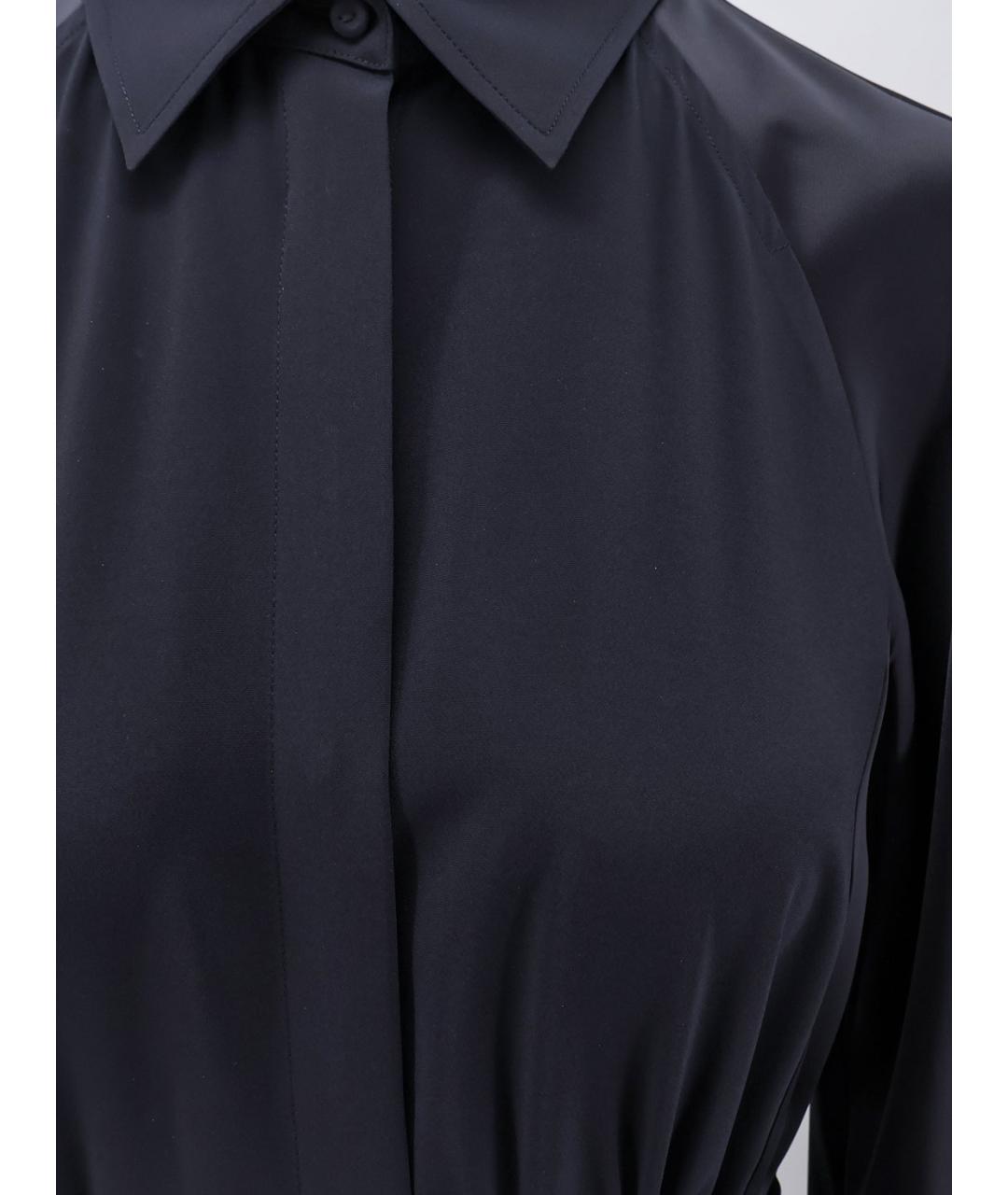 MAX MARA Синее шелковое повседневное платье, фото 3