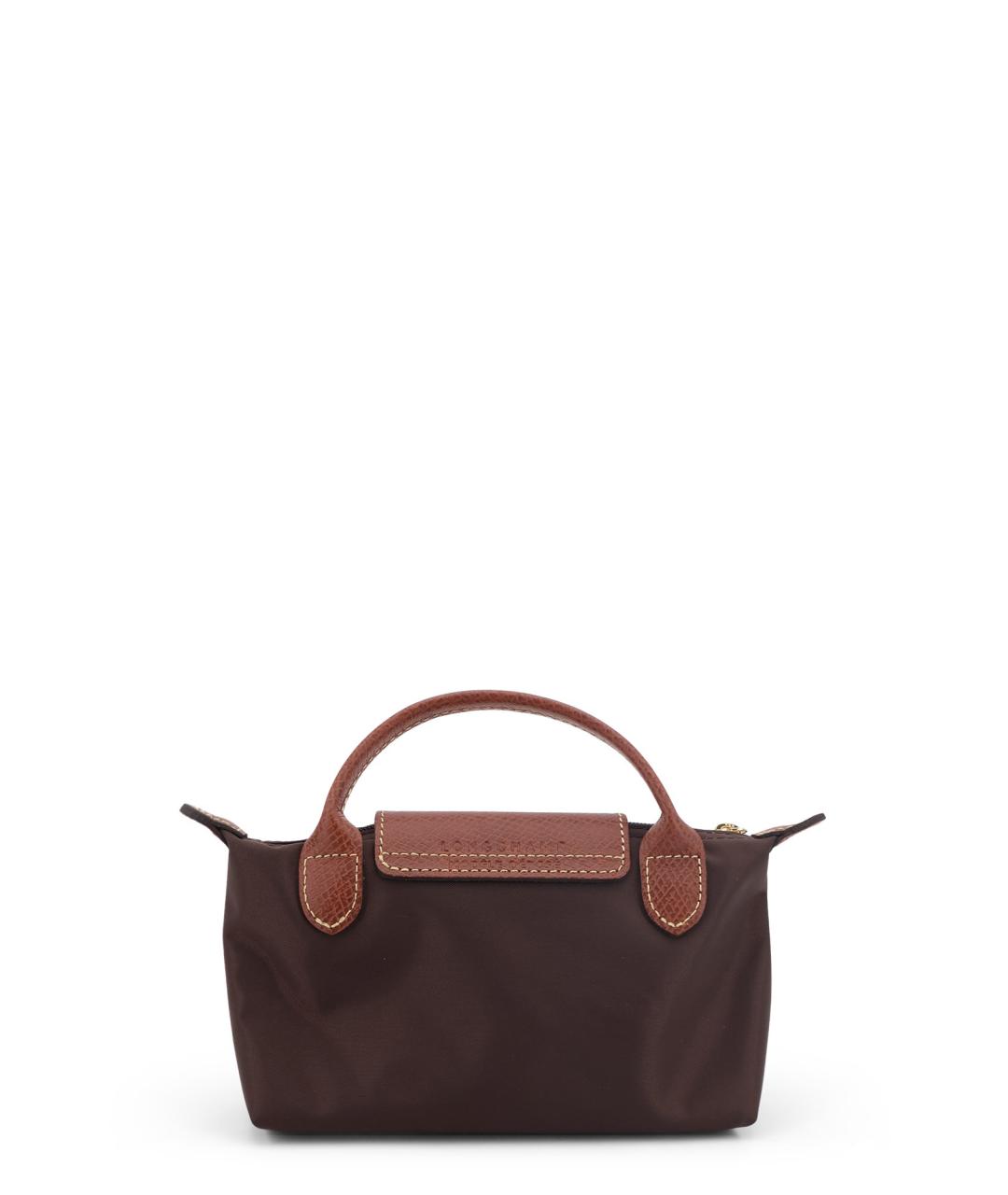 LONGCHAMP Коричневая синтетическая сумка с короткими ручками, фото 2