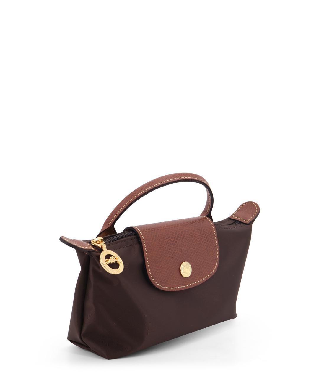 LONGCHAMP Коричневая синтетическая сумка с короткими ручками, фото 3