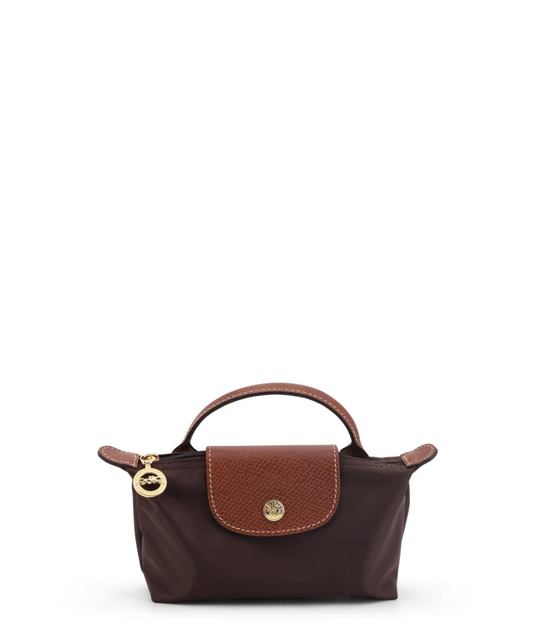 LONGCHAMP Коричневая синтетическая сумка с короткими ручками, фото 1