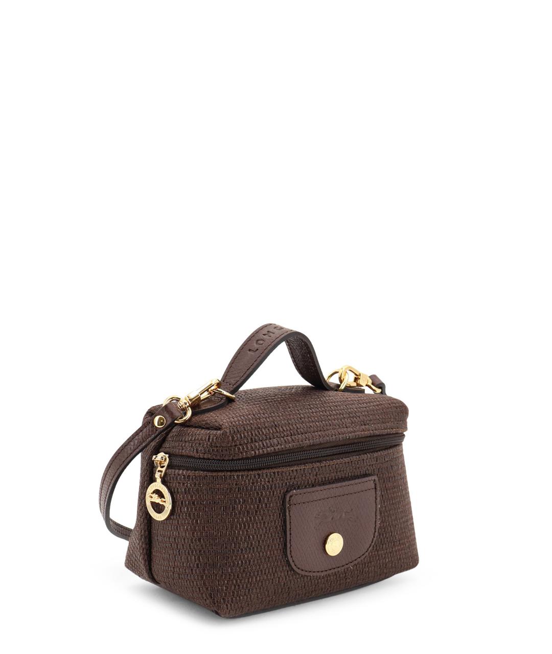 LONGCHAMP Коричневая плетеная сумка с короткими ручками, фото 3