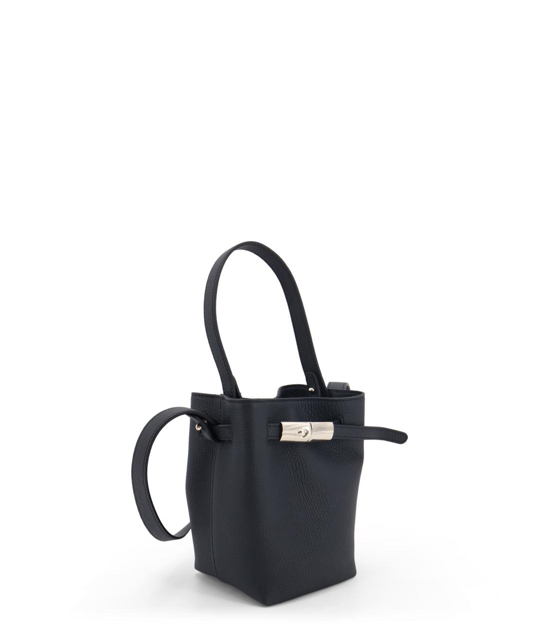LONGCHAMP Черная кожаная сумка через плечо, фото 3