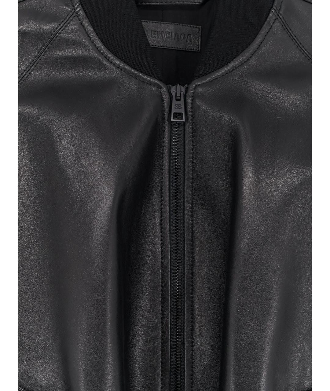 BALENCIAGA Черная кожаная куртка, фото 3