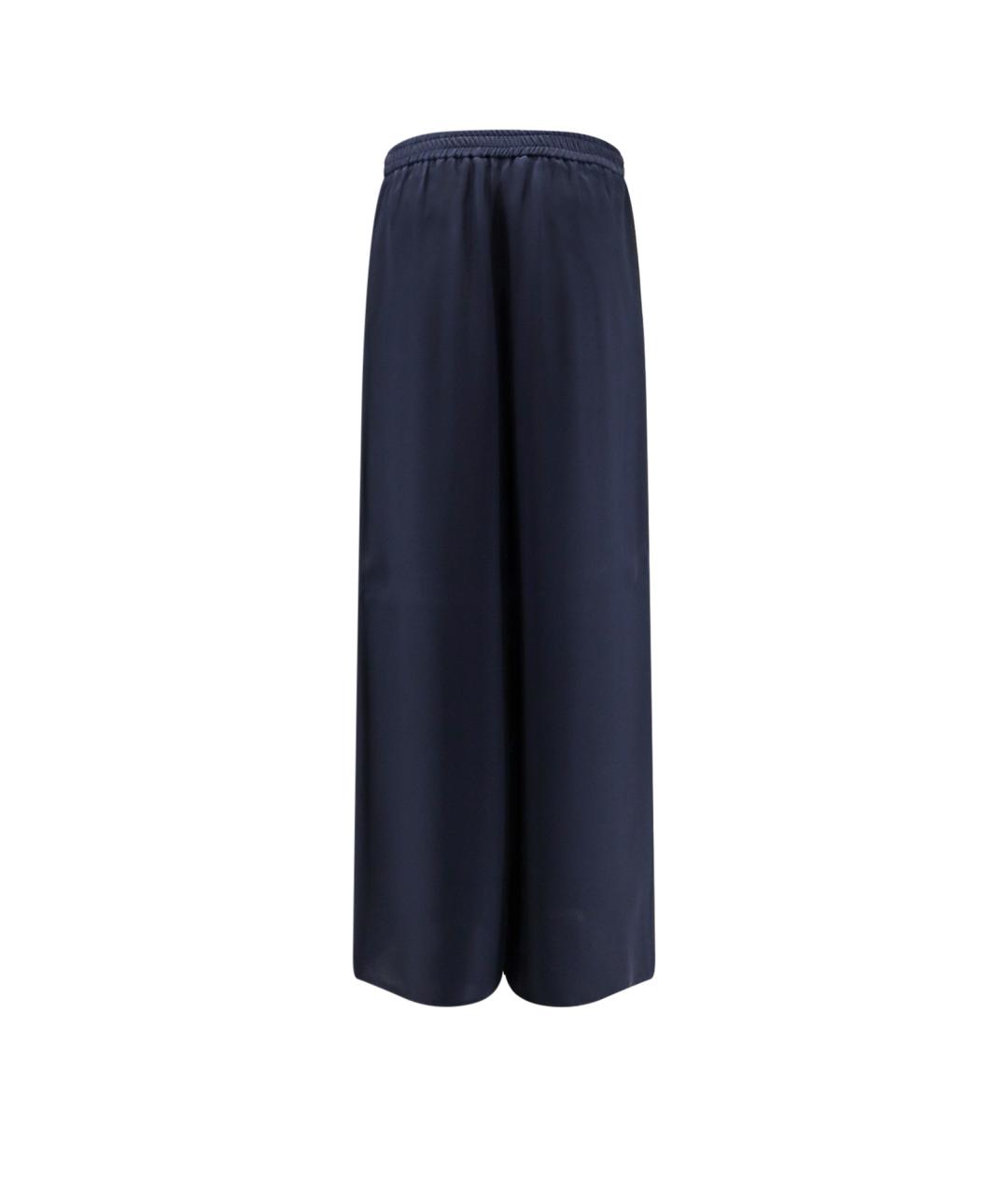MAX MARA Синие шелковые прямые брюки, фото 2