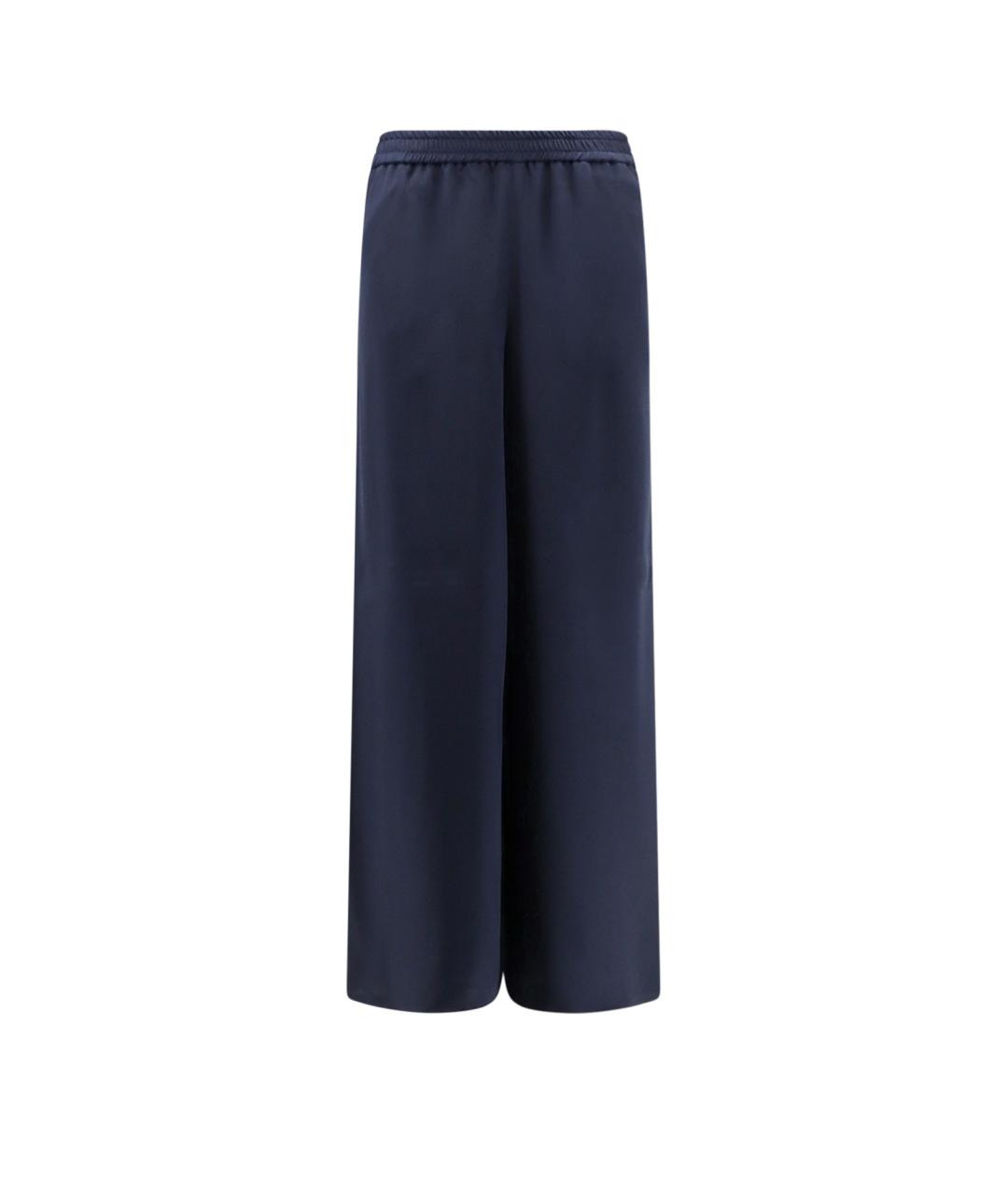 MAX MARA Синие шелковые прямые брюки, фото 1