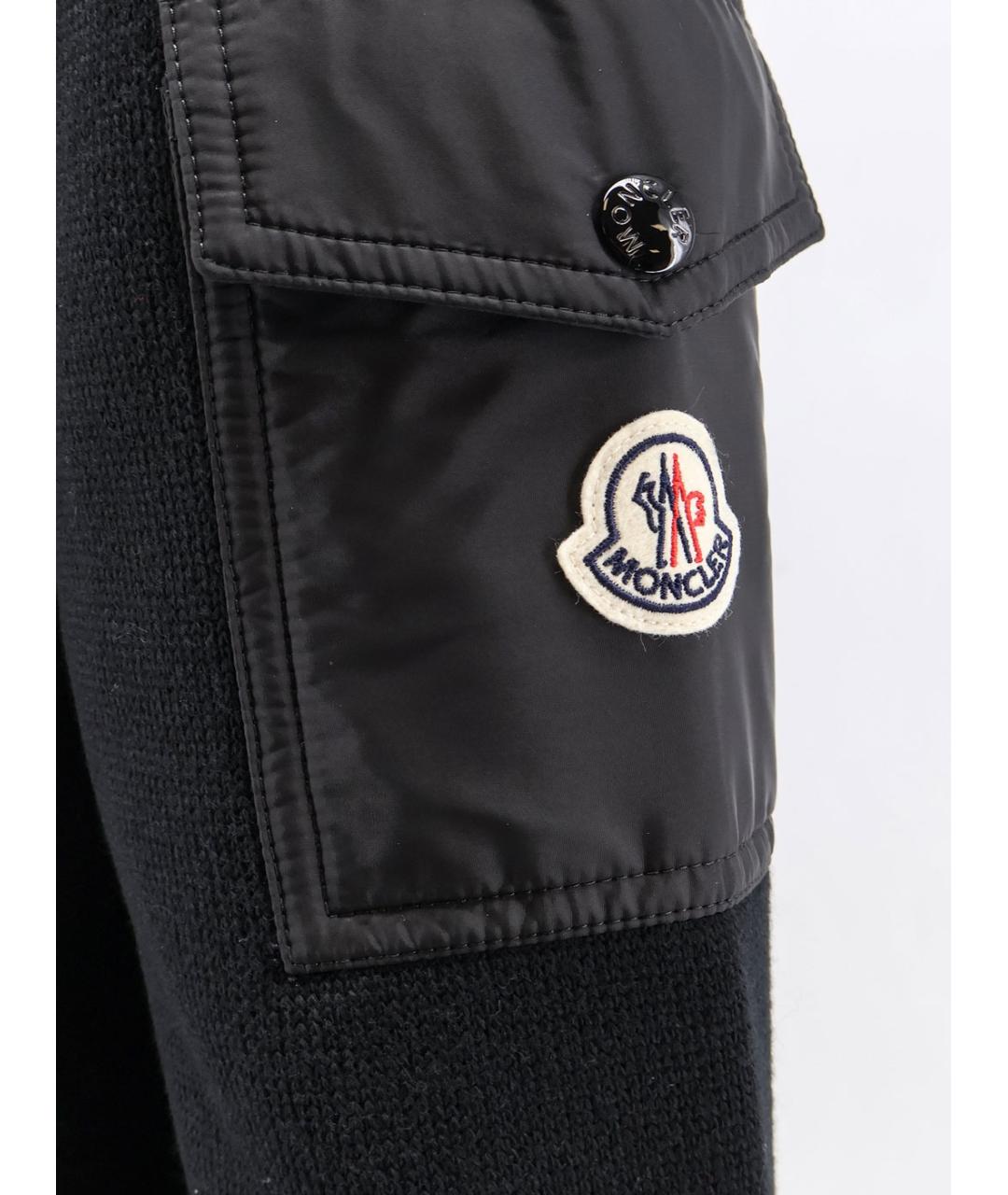 MONCLER Черный шерстяной кардиган, фото 3